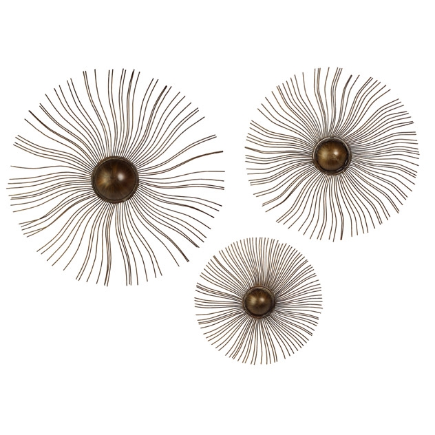 Sunburst Wall Medallions - Set of 3