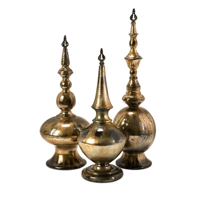 Simone Metallic Finials - Set of 3