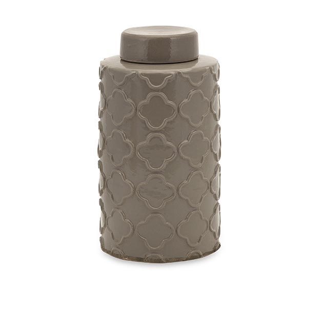 Essentials Large Taupe Canister w/ Lid