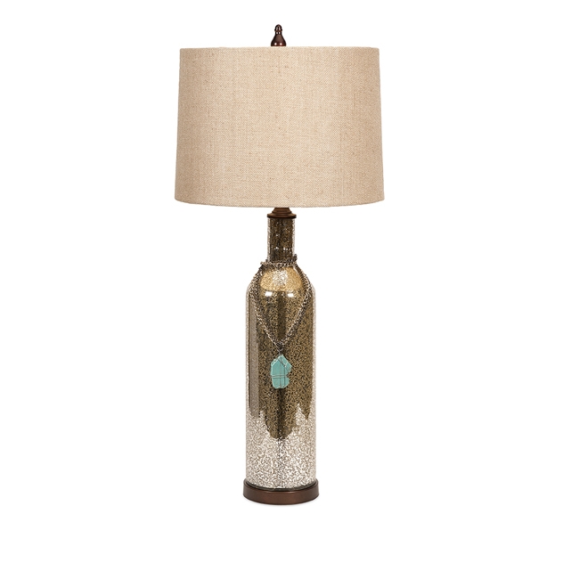 Theobald Mercury Glass Lamp with Turquoise Charm