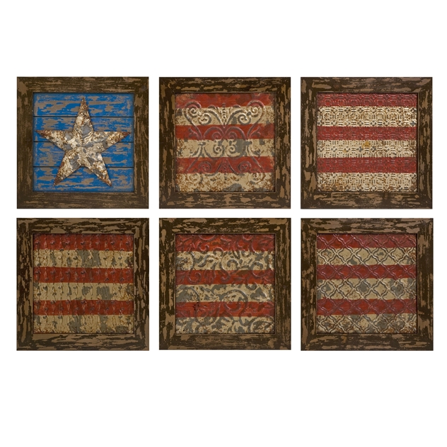 Glory American Flag Wall Decor- Set Of 6