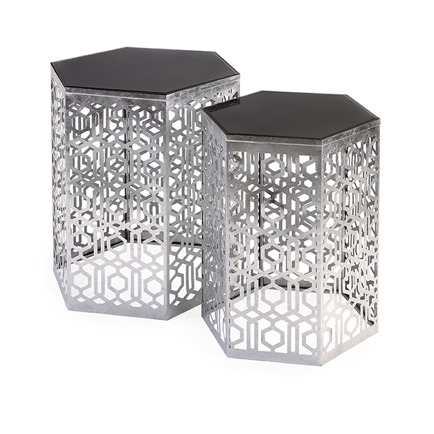 Nikki Chu Lancaster Silver Mirror Tables - Set of 2