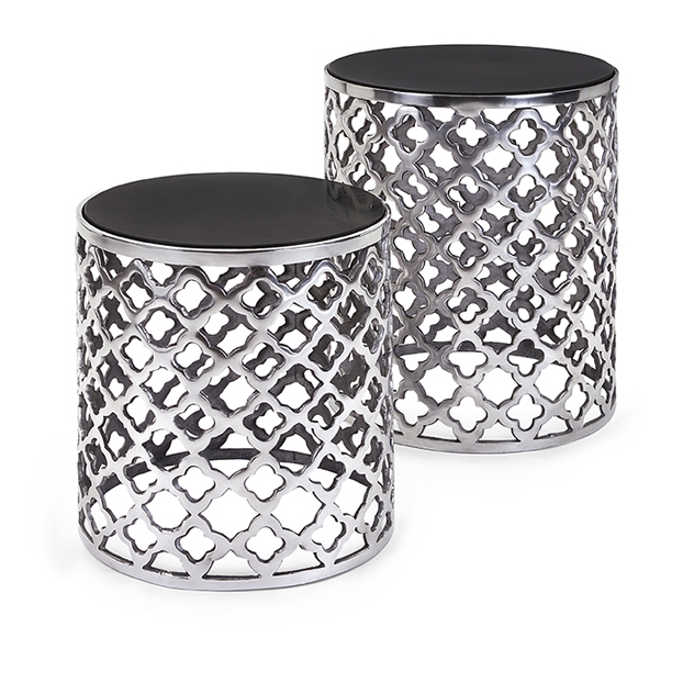 Aden Black Marble Top Tables - Set of 2
