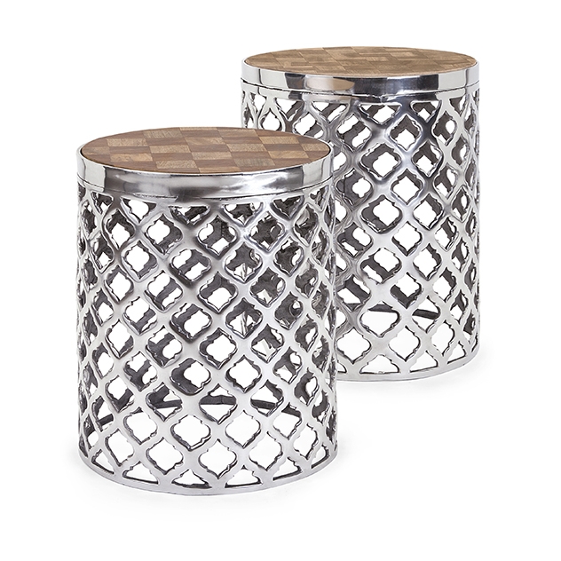 Aden Wood Top Tables - Set of 2