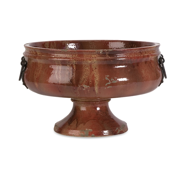 Elnora Wide Bowl with Iron Handles