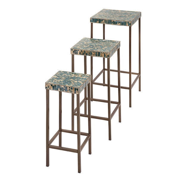 Glacier Mosaic Tables - Set of 3