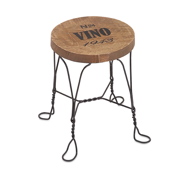 Vino Wood and Metal Stool