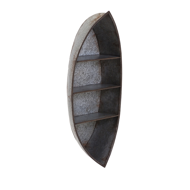 Nelson Galvanized Canoe Wall Shelf