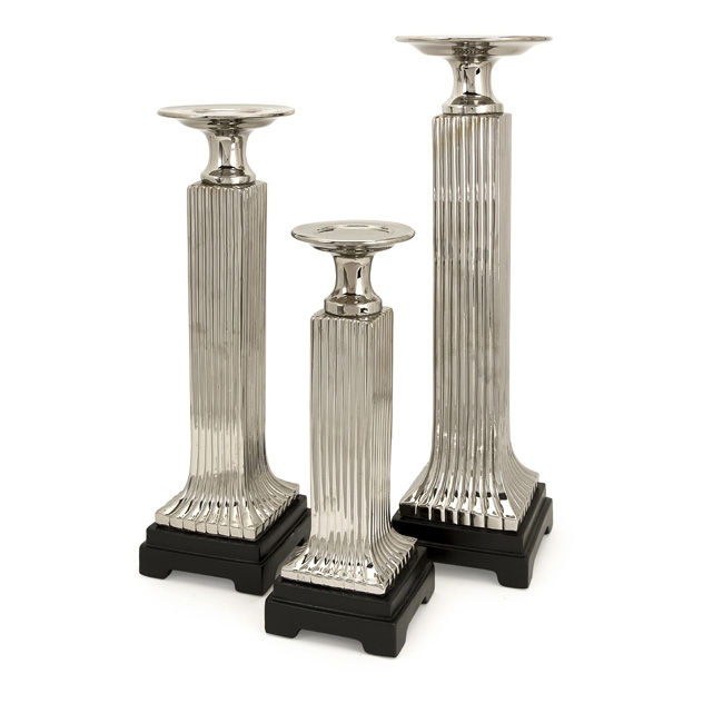 CKI Ribaldo Chrome Candleholders - Set of 3