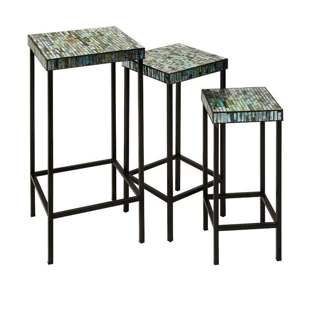 Aramis Mosaic Glass Tables - Set of 3