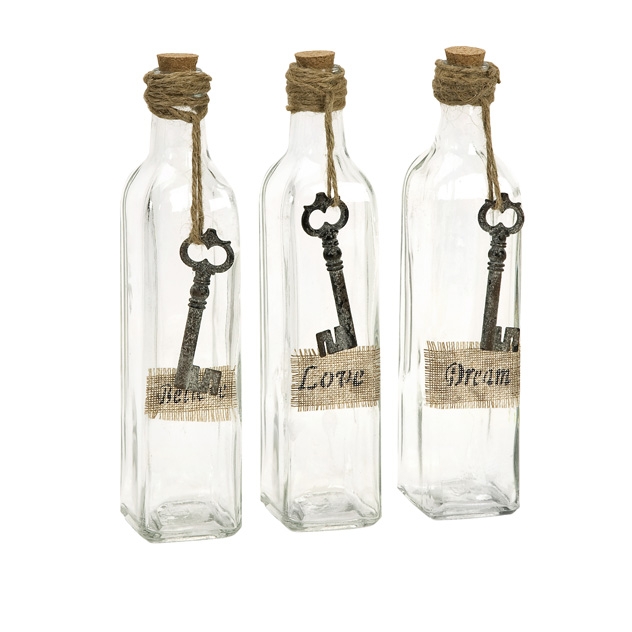 Magdaline Inspirational Glass Bottles - Set of 3