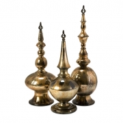 Simone Metallic Finials - Set of 3