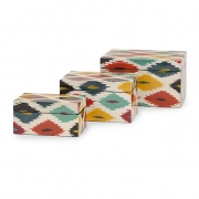 Delilah Hand-painted Lacquer Boxes - Set of 3