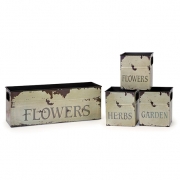 Tin Flower Planters - Set of 4