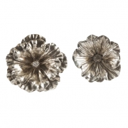 Natalia Stick Silver Flowers - Set of 2