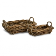 Capuchin Rattan Trays - Set of 2