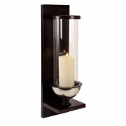 Silver Metal and Glass Wall Sconce