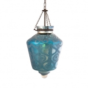 Indigo Etched Glass Pendant Light
