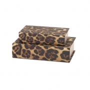 Safari Leopard Book Boxes - Set of 2
