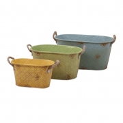 Nia Metal Garden Tubs - Set of 3
