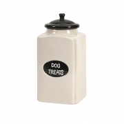 Ceramic Dog Large Canister with Metal Plaque