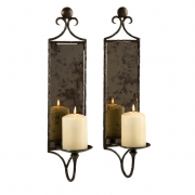 Hammered Mirror Wall Sconces - Set of 2