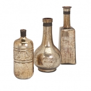 Ari Mercury Glass Bottles - Set of 3