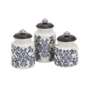 Vera Hand-Painted Canisters - Set of 3