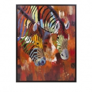 Acacia Zebra Framed Oil Painting