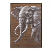 Nora Elephant Oil Painting on Wood