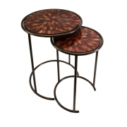 Mashaka Handcrafted Mosaic Glass Tables - Set of 2