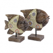 Kawela Mosaic Glass Fish - Set of 2