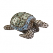 Talulah Carved Wood Mosaic Turtle