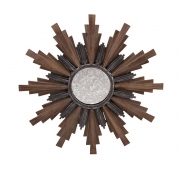 Caldwell Small Wood and Iron Wall Mirror