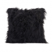 Nikki Chu Black Faux Fur Pillow