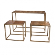 Beth Kushnick Marble Top Console and Tables - Set of 3