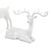 Playful Reindeer- White (antlers KD)-Sitting