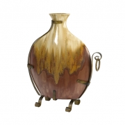 Cordelia Short Ceramic and Iron Vase