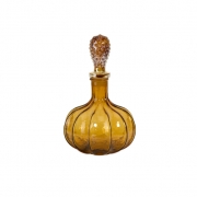 Elsie Small Nobnail Amber Glass Bottle with Stopper