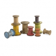 Wood Bobbin Spool Filler - Set of 9