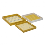 Essentials Graphic Mellow Yellow Trays - Set of 3
