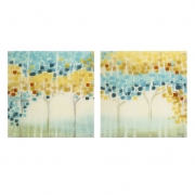 Forest Mosaic Acrylic Floating Wall Art - Ast 2