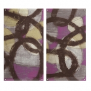 Fuchsia Links Acrylic Floating Wall Art - Ast 2