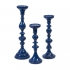 View Essentials Marine Blue Candleholders - Set of 3