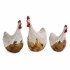 White Antiqued Chickens - Set of 3  alternate image