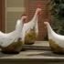 White Antiqued Chickens - Set of 3 alternate image