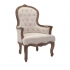 Jessa Carved Wood and Linen Chair  alternate image